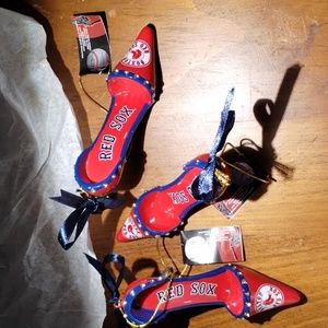 3ct Red Sox Ornament Stiletto Pumps MLB nwt